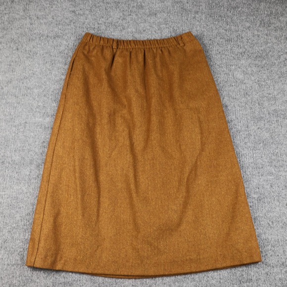 Dresses & Skirts - F. Shay of Boston Skirt Womens 12 Brown Wool Herringbone A-Line Lined Made USA